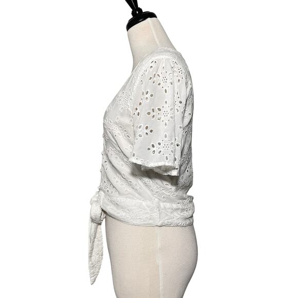 Abercrombie Fitch Eyelet Front Tie Blouse SZ S - Picture 7 of 9
